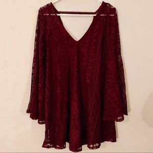 Wine lace dress!